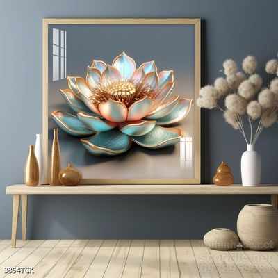 Mẫu tranh decor tường cá chép hoa sen