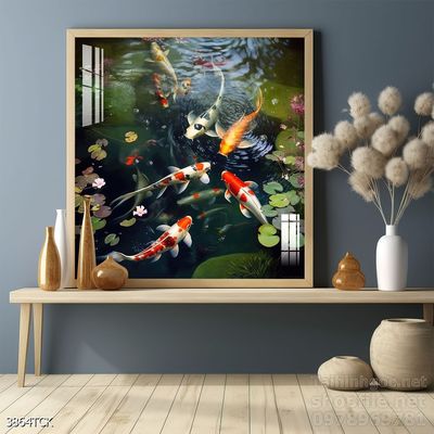 File tranh cá chép hoa sen mẫu mới nhất