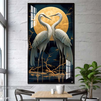 Tranh chim công hoa mẫu đơn đẹp và ý nghĩa