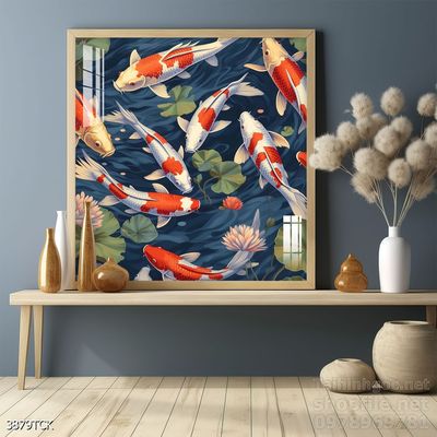Tranh cá chép hoa sen treo tường mang nhiều ý nghĩa