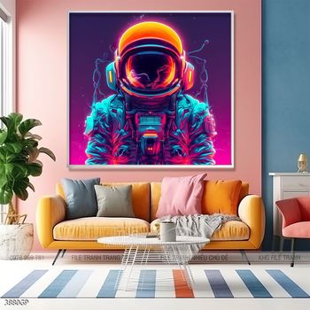 Tranh phi hành gia decor tường nhà