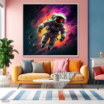 Tranh nghệ thuật phi hành gia treo trang trí tường