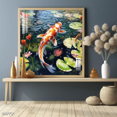 Tranh cá chép hoa sen cực đẹp