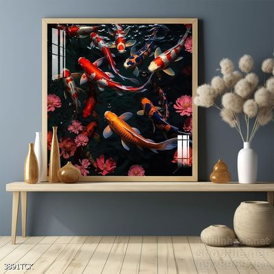 File tranh cá chép hoa sen mẫu mới nhất