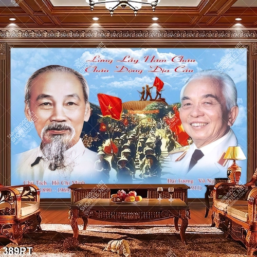 Tranh treo tường chủ tịch: HỒ CHÍ MINH  và đại tướng VÕ NGUYÊN GIÁP Tranh treo tường chủ tịch: HỒ CHÍ MINH  và đại tướng VÕ NGUYÊN GIÁP