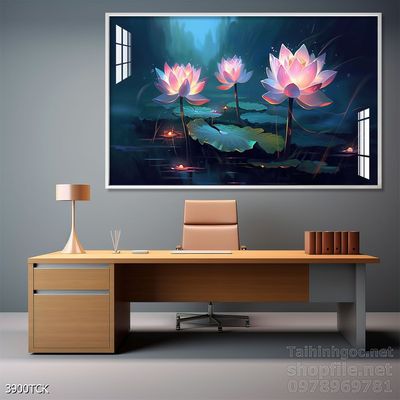 File tranh cá chép hoa sen mẫu mới nhất