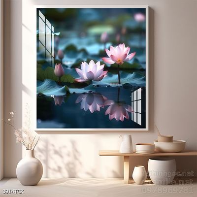 Tranh cá chép hoa sen treo tường mang nhiều ý nghĩa