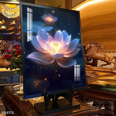 Tranh trang trí phòng khách cá chép hoa sen