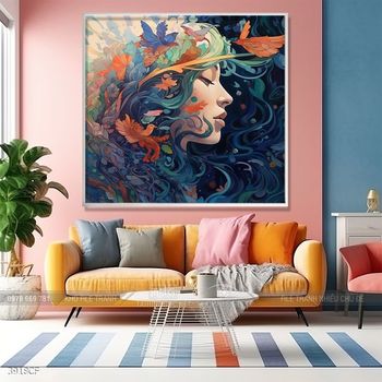 Tranh nghệ thuật hiện đại cô gái thổ dân