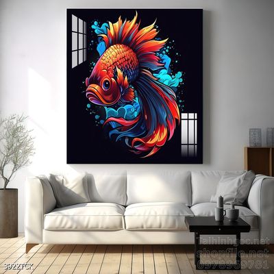 Tranh cá chép hoa sen cực đẹp