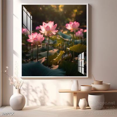 Tranh cá chép hoa sen đẹp mang nhiều ý nghĩa