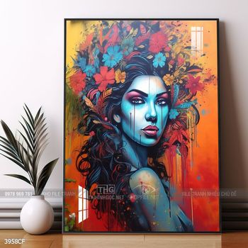 Tranh decor trang trí quán cafe nghệ thuật hiện đại