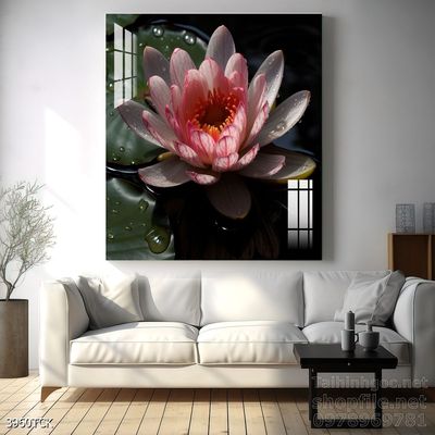 Mẫu tranh decor tường cá chép hoa sen