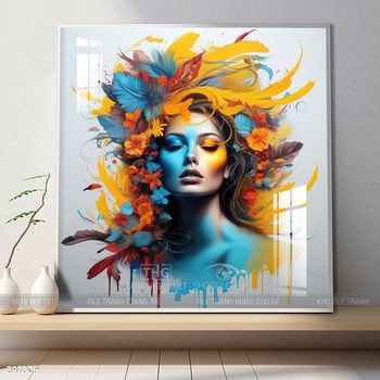 Tranh nghệ thuật hiện đại cô gái thổ dân