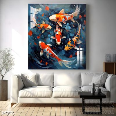 Tranh cá chép hoa sen treo tường mang nhiều ý nghĩa