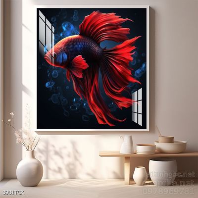 Tranh cá chép hoa sen