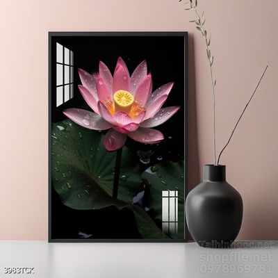 Tranh cá chép hoa sen nghệ thuật hiện đại