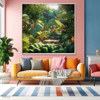 Tranh cô gái thổ dân trang trí quán cà phê