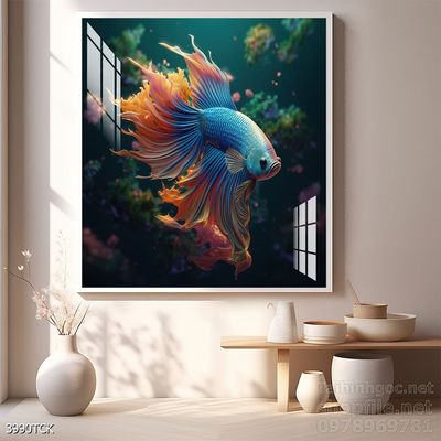 Tranh cá chép hoa sen