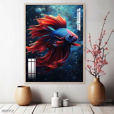 File tranh cá chép hoa sen mẫu mới nhất