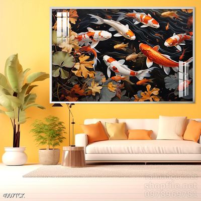 Tranh cá chép hoa sen đẹp mang nhiều ý nghĩa