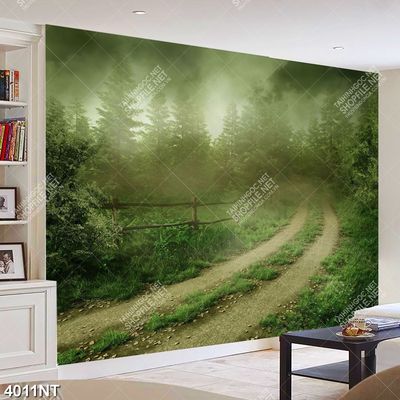 Tranh con đường trong sương sớm