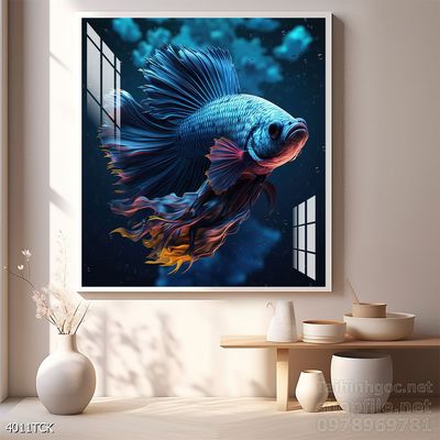 Tranh cá chép hoa sen cực đẹp