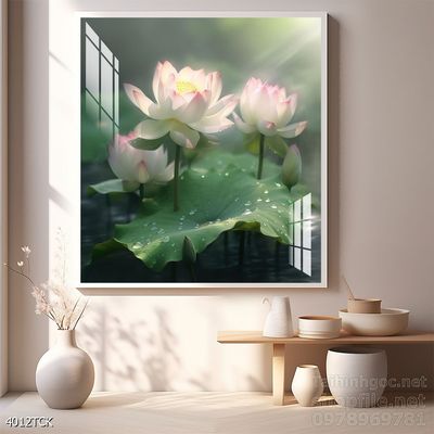 Tranh cá chép hoa sen treo tường mang nhiều ý nghĩa