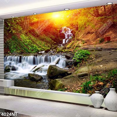 Tranh thác nước chiều hoàng hôn