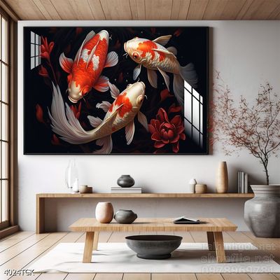 Tranh cá chép hoa sen đẹp mang nhiều ý nghĩa