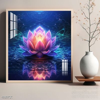 Tranh cá chép hoa sen nghệ thuật hiện đại