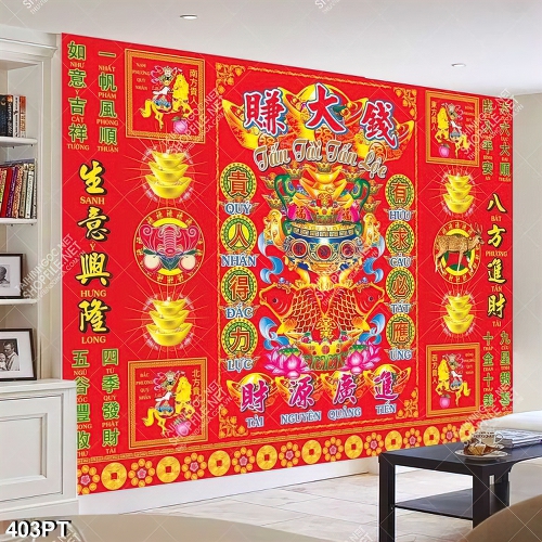 Tranh thờ tài lộc treo tường chất lượng cao