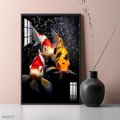 Tranh cá chép hoa sen đẹp mang nhiều ý nghĩa