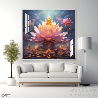 File tranh cá chép hoa sen mẫu mới nhất