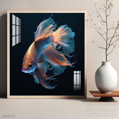 Tranh cá chép hoa sen cực đẹp