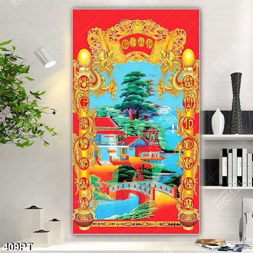 Tranh thờ treo tường Cửu Huyền Thất Tổ file gốc