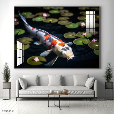Tranh cá chép hoa sen đẹp mang nhiều ý nghĩa