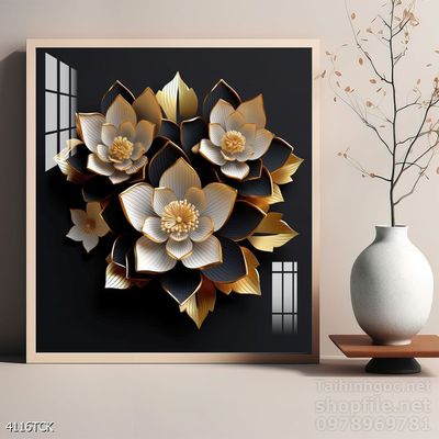 Tranh cá chép hoa sen nghệ thuật hiện đại