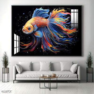 Tranh cá chép hoa sen đẹp mang nhiều ý nghĩa