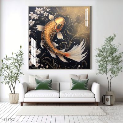 Tranh cá chép hoa sen