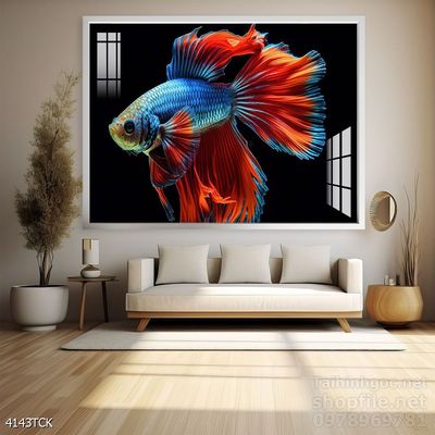 Tranh cá chép hoa sen cực đẹp