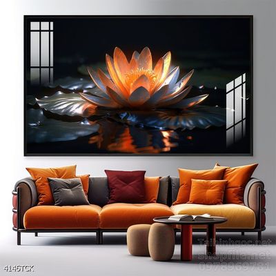 Tranh trang trí phòng khách cá chép hoa sen
