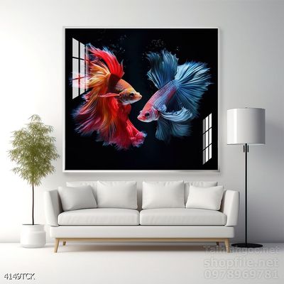 Tranh cá chép hoa sen