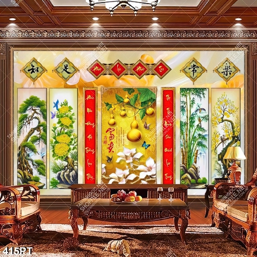 Tranh thờ thư pháp tứ quý treo tường