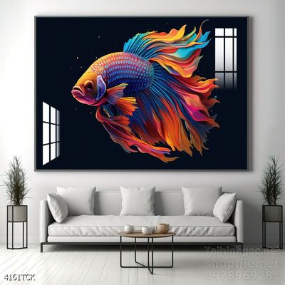 Tranh cá chép hoa sen cực đẹp