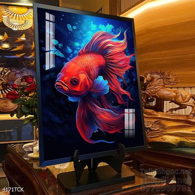 Tranh cá chép hoa sen treo tường mang nhiều ý nghĩa