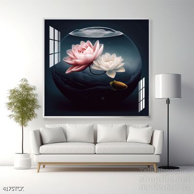 Tranh cá chép hoa sen đẹp mang nhiều ý nghĩa