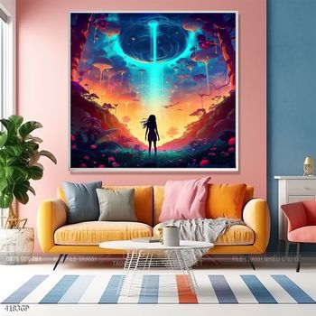 Tranh nghệ thuật phi hành gia treo trang trí tường