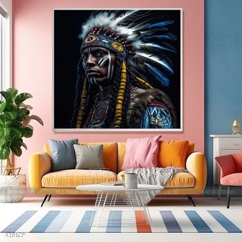 Tranh nghệ thuật hiện đại cô gái thổ dân