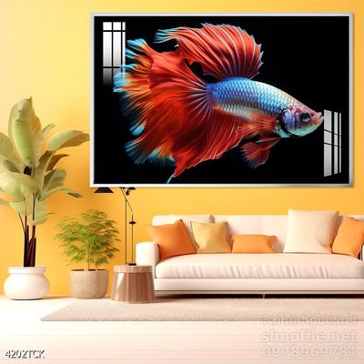 Tranh cá chép hoa sen